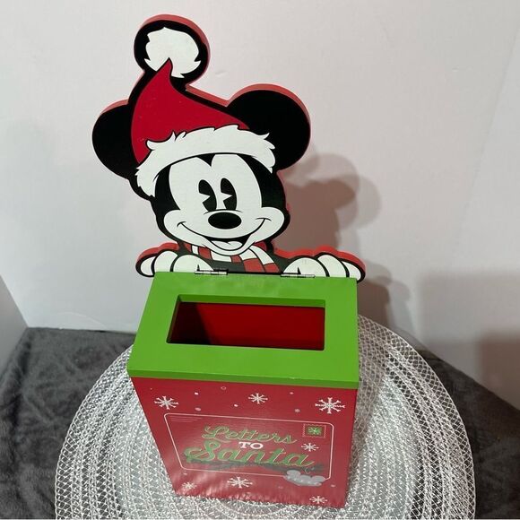 Disney Mickey Mouse Wooden Letters to Santa Box NWT - Picture 8 of 13